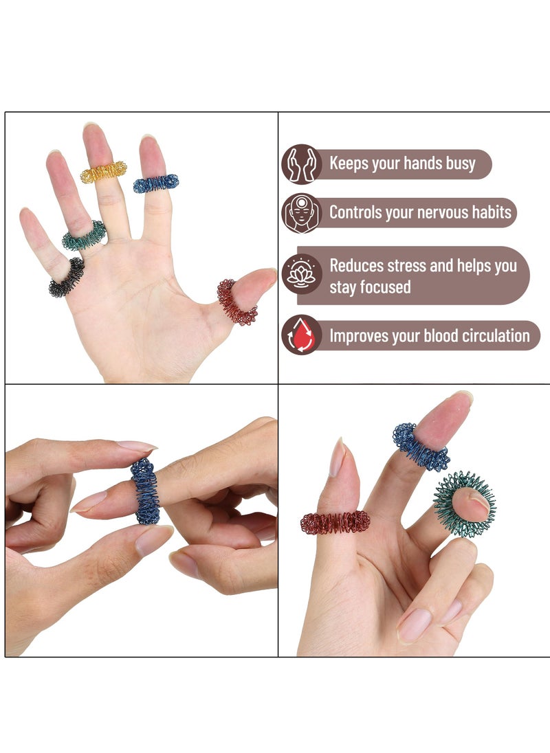 Generic Spiky Sensory Rings, 10 Pack, Stress Relief Fidget Sensory Toys, Fidget Rings, Fidget Ring for Anxiety, Stress Relief Rings, Massager for Fidget ADHD Autism, Silent Stress Reducer Ring  - Image 4