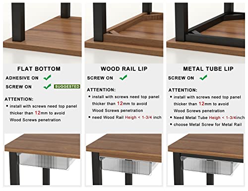 keenkee Under Desk Drawers for Organization, Pull Slide out Drawer Underneath Table With Lip, Attachable Under Shelf Pencil Drawer, Clear Light Black - Image 3