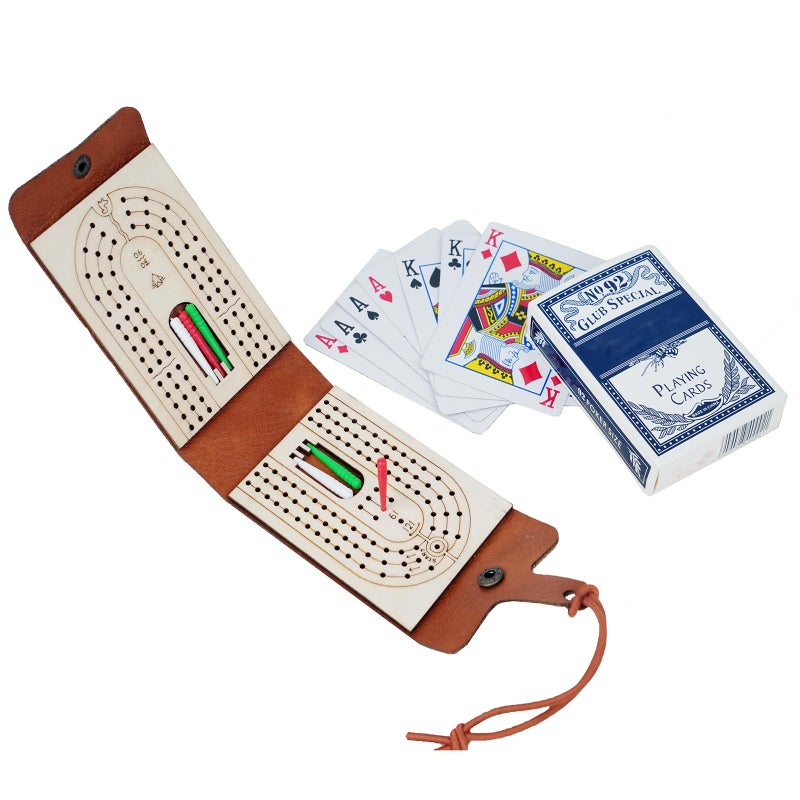 PARAROSE Travel Cribbage Board Game Set Portable Travel Games Includes Storage Space 1 Deck 6 Pegs of Cards and Instructions Classic Family Cribbage Game Ideal for Family Fun and Entertaining - Image 3