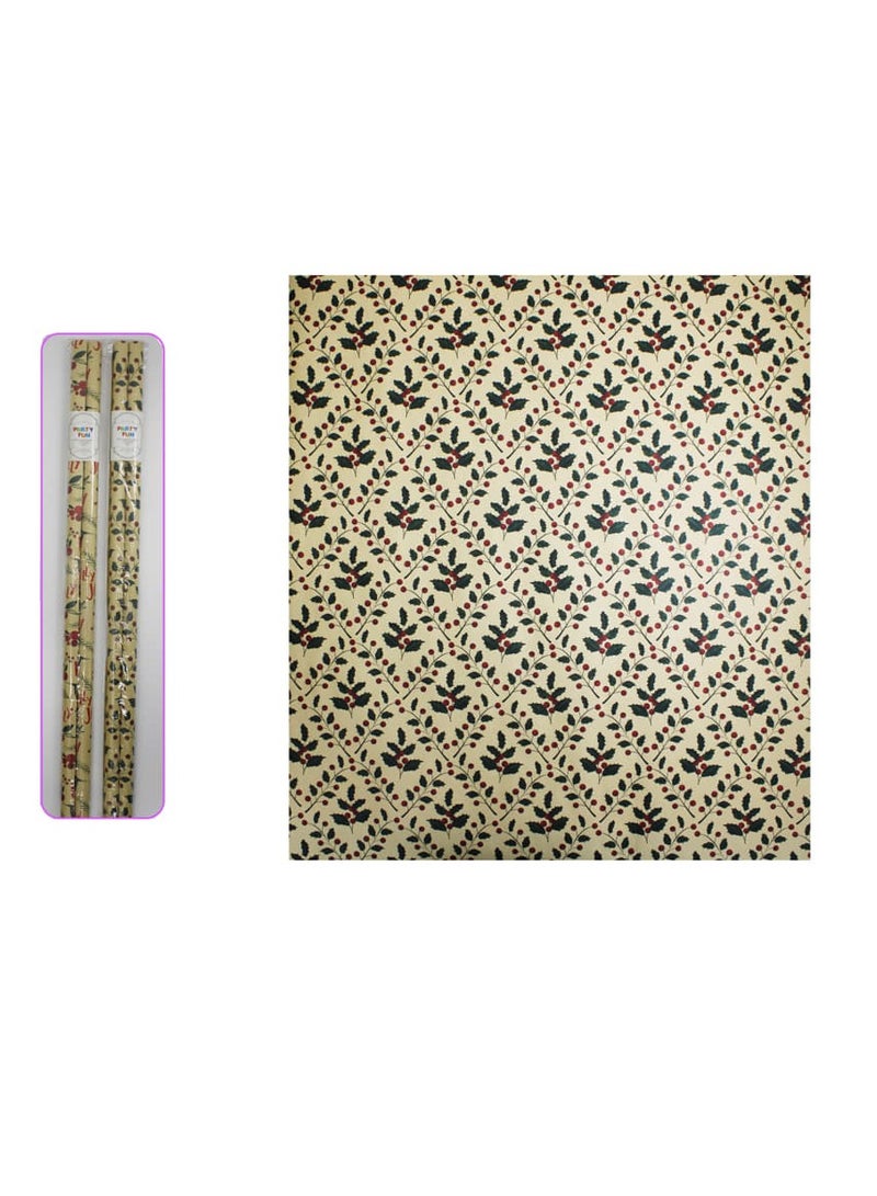 PARTY FUN X-Mas Wrapping Paper 2Roll Pkt 70x100CM. - Image 2