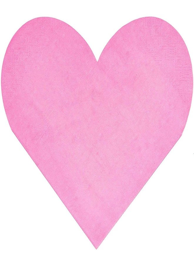 BLUE PANDA Heart Napkins - 6.5 x 6.5 in, Hot Pink, Pack of 50-3-Ply Absorbent Decorative Heart-Shaped Paper Cocktail Napkins - Image 2