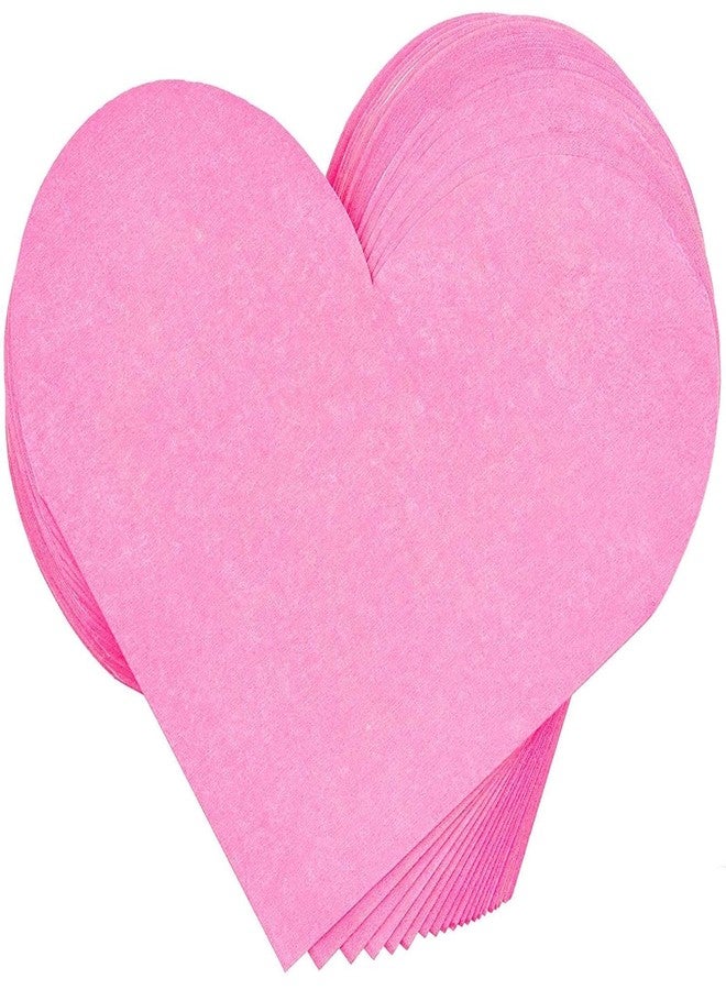 BLUE PANDA Heart Napkins - 6.5 x 6.5 in, Hot Pink, Pack of 50-3-Ply Absorbent Decorative Heart-Shaped Paper Cocktail Napkins - Image 1