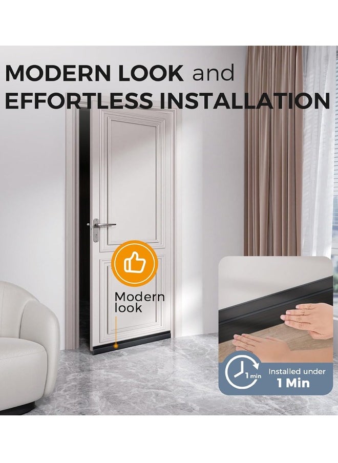 Optico - 1/2/3/4Pcs Door Draft Stopper, Under Door Draft Blocker, Soundproof Door Sweep Weather Stripping for Doors Door Bottom Seal Dust and Noise Insulation Weather Stripping Draft Guard Insulator,Soundproof, Pest-proof, Windproof, Dust-proof Door Seal Strip - Image 1