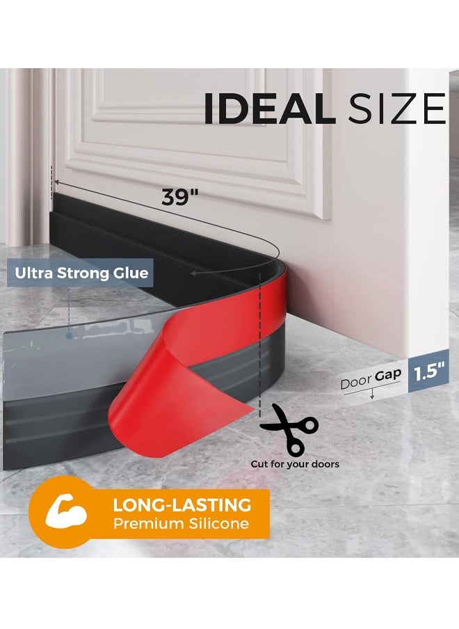 Optico - 1/2/3/4Pcs Door Draft Stopper, Under Door Draft Blocker, Soundproof Door Sweep Weather Stripping for Doors Door Bottom Seal Dust and Noise Insulation Weather Stripping Draft Guard Insulator,Soundproof, Pest-proof, Windproof, Dust-proof Door Seal Strip - Image 1
