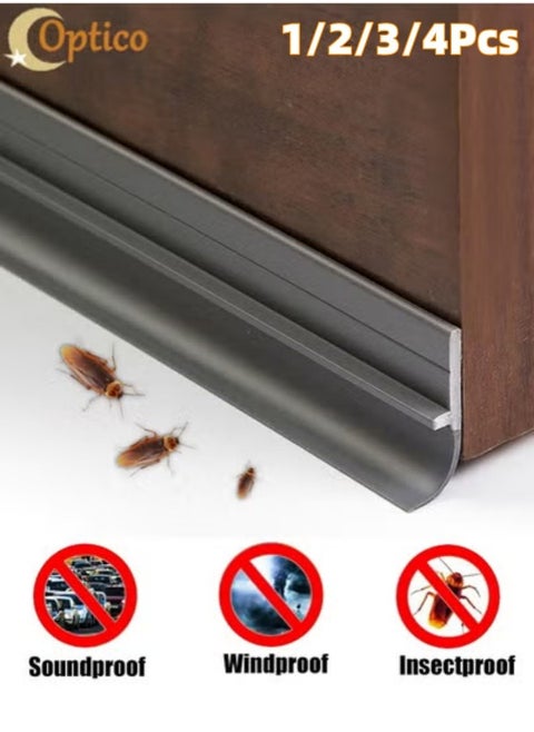 1/2/3/4Pcs Door Draft Stopper, Under Door Draft Blocker, Soundproof Door Sweep Weather Stripping for Doors Door Bottom Seal Dust and Noise Insulation Weather Stripping Draft Guard Insulator,Soundproof, Pest-proof, Windproof, Dust-proof Door Seal Strip