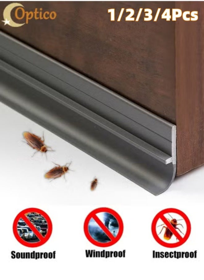 Optico - 1/2/3/4Pcs Door Draft Stopper, Under Door Draft Blocker, Soundproof Door Sweep Weather Stripping for Doors Door Bottom Seal Dust and Noise Insulation Weather Stripping Draft Guard Insulator,Soundproof, Pest-proof, Windproof, Dust-proof Door Seal Strip - Image 1