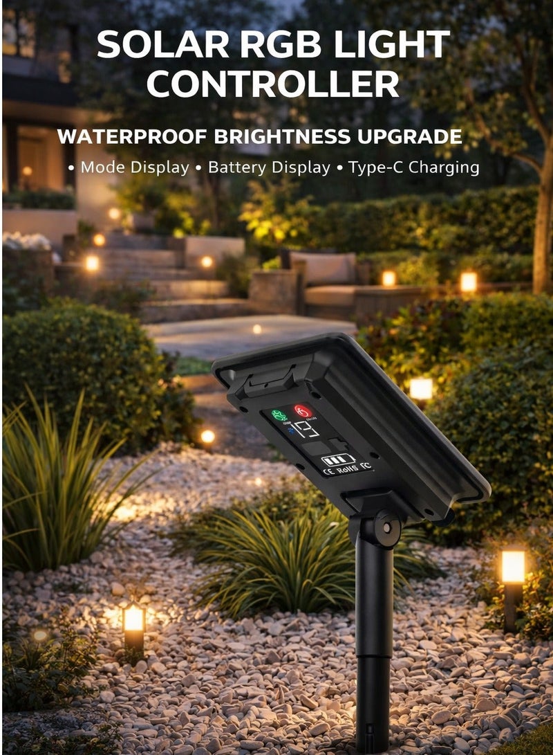 ARNOTEC مصابيح خرافية تعمل بالطاقة الشمسية في الهواء الطلق، لمبات، مصابيح خرافية، 10 أمتار، 20 لمبة LED، مصابيح خرافية للحديقة مع جهاز تحكم عن بعد، مسافة الضوء 40 سم - أبيض دافئ IP65 مقاوم للماء - Image 4