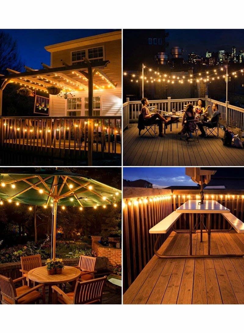 ARNOTEC Solar G40 LED String Lights Outdoor, 10M 20 Bulbs Warm White, Waterproof Garden Patio Decorative Lights with Solar Panel Stand, Remote Control & USB Charging - Image 4