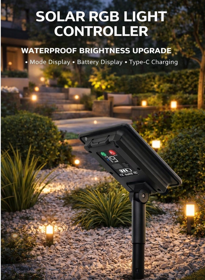 ARNOTEC Solar G40 LED String Lights Outdoor, 10M 20 Bulbs Warm White, Waterproof Garden Patio Decorative Lights with Solar Panel Stand, Remote Control & USB Charging - Image 5