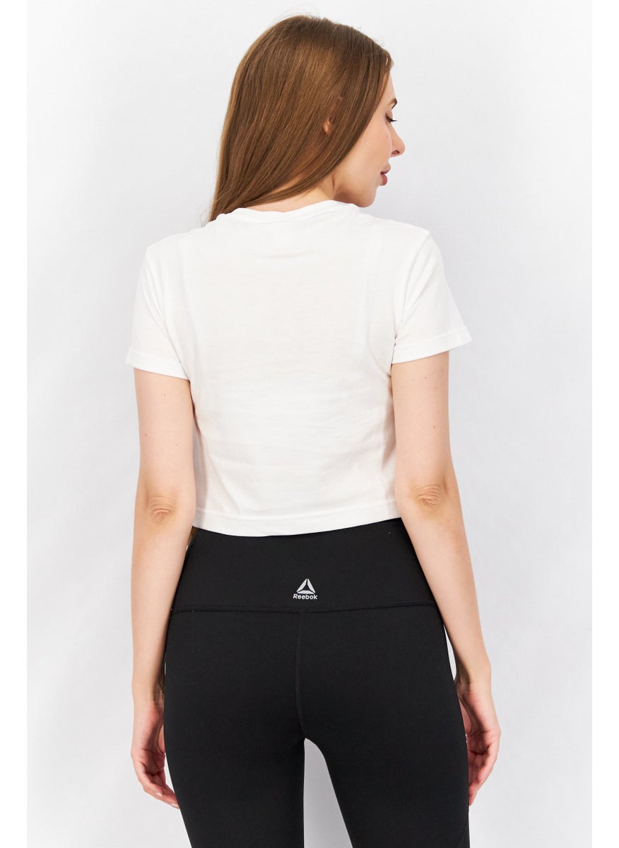 Reebok Women Sportswear Fit Short Sleeve Running T-Shirts, White  - Image 2
