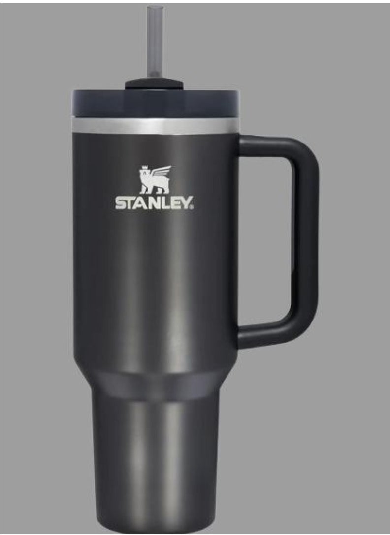 H2.0 FlowState Stainless Steel Vacuum Insulated Tumbler with Lid and Straw for Water, Iced Tea or Coffee, Smoothie and More, Black Glow, 40 oz – Keeps Drinks Hot or Cold for Hours, Leak-Proof & Durable