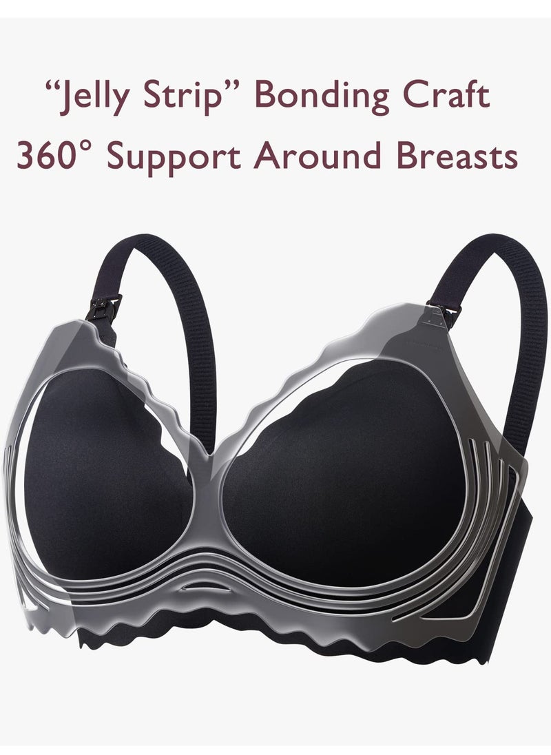 Momcozy Nursing Bras for Breastfeeding YN46 Jelly Strip Support Comfort Maternity Bra Seamless Soft Wirefree Pregnancy Bra  - Image 3