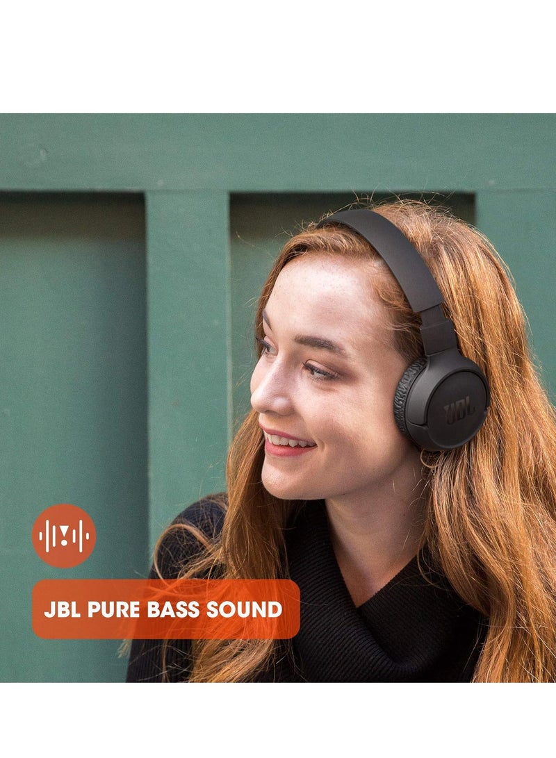 JBL Tune 510Bt Wireless On-Ear Headphones - Pure Bass - 40H Battery - Speed Charge - Fast Usb Type-C - Foldable Black  - Image 2