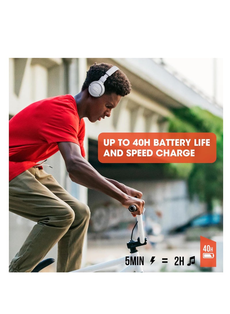 JBL Tune 510Bt Wireless On-Ear Headphones - Pure Bass - 40H Battery - Speed Charge - Fast Usb Type-C - Foldable Black  - Image 4