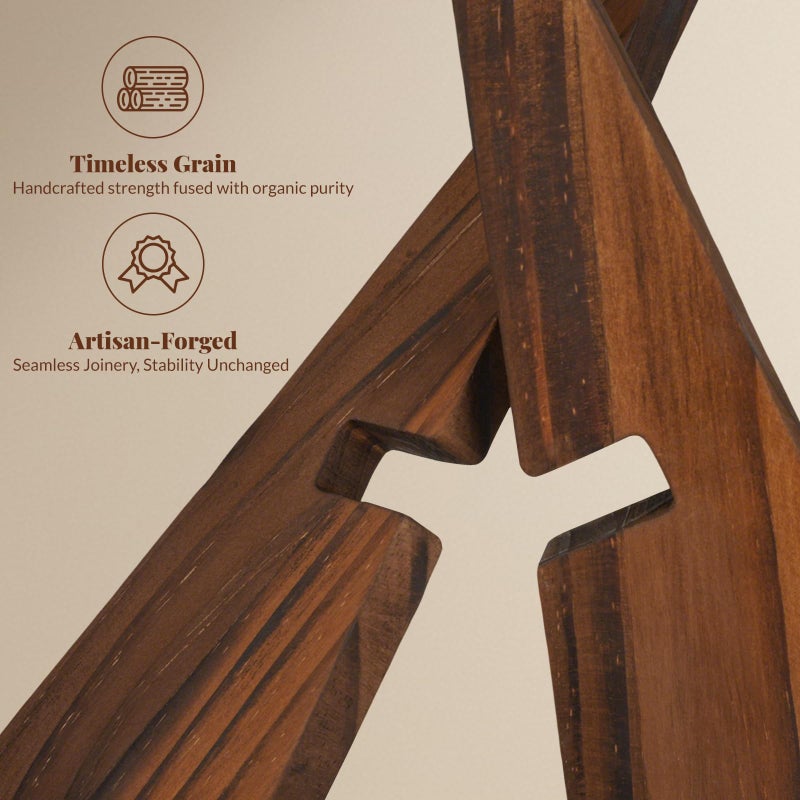 Snado â€ŒNow Playing Vinyl Record Album Stand - Rustic Brown Handcrafted Solid Wood Retro Display & Storage Holder, Gifts for LP Lovers - Image 5