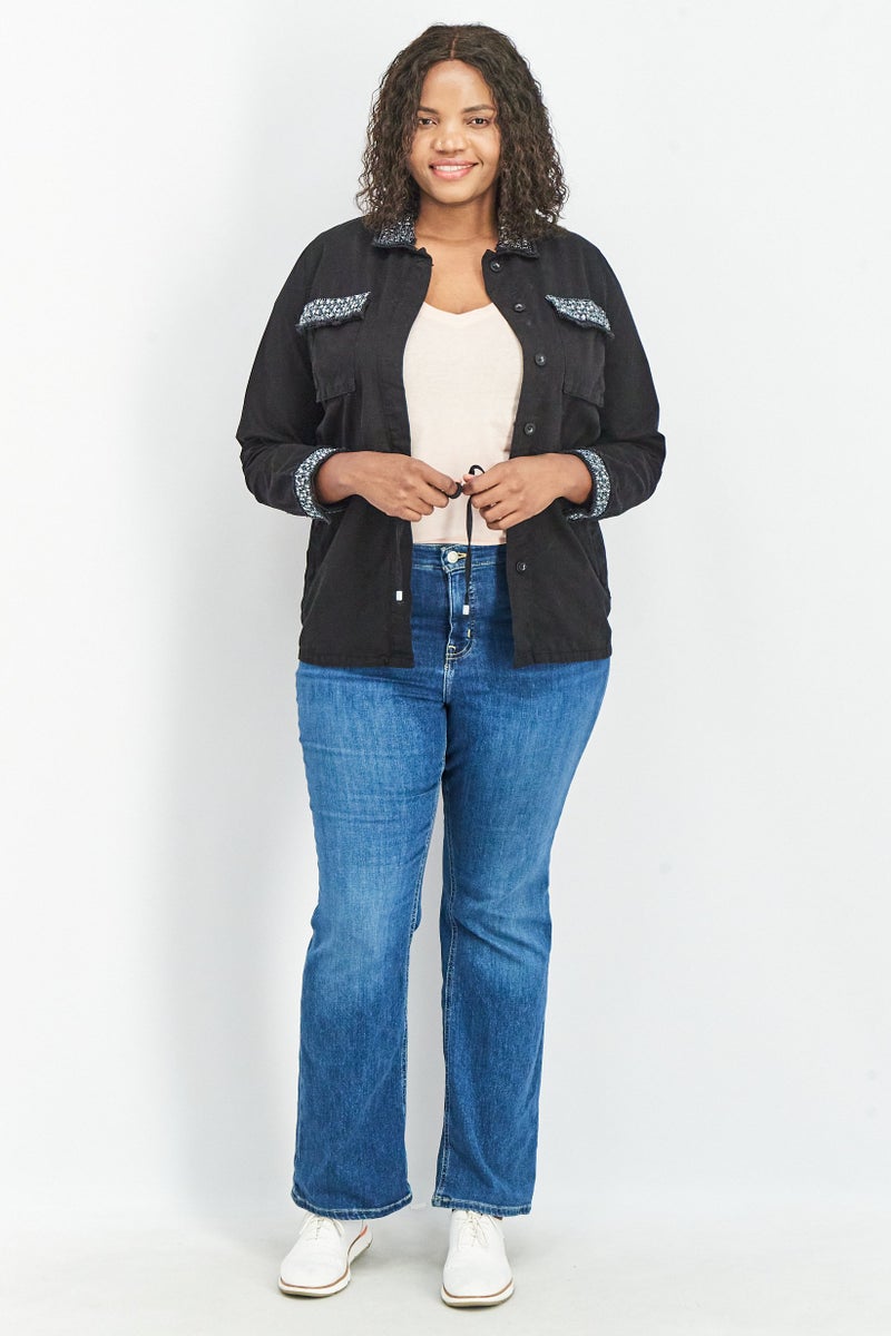 TWINSET Women Textured Long Sleeve Jacket, Black - Image 4