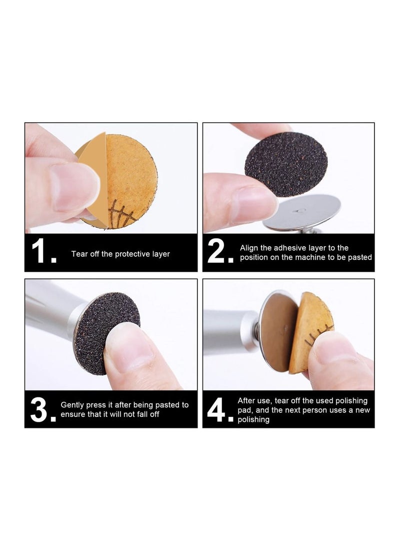 brunson 50pcs Self-adhesive Sandpaper Disk Replacement Pad Foot File Disc for Electric Rasp Files Callus Cuticle Hard Dead Skin Removal Pedicure Tools 100 Grit 15MM - Image 4