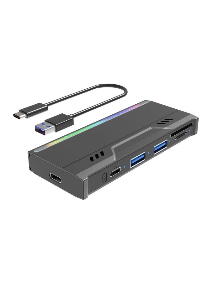 Private Model Multi-functional M.2 Solid State Hard Disk Box NGFF/NVM Dual Protocol HUB/SD/TF Hard Disk Box-Color:Black - Image 1