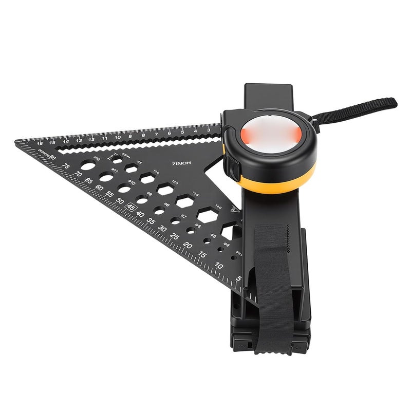7 Inch Rafter Square Set With 5m Steel Tape Measure Belt Clamp Holder For Carpentry - Image 5
