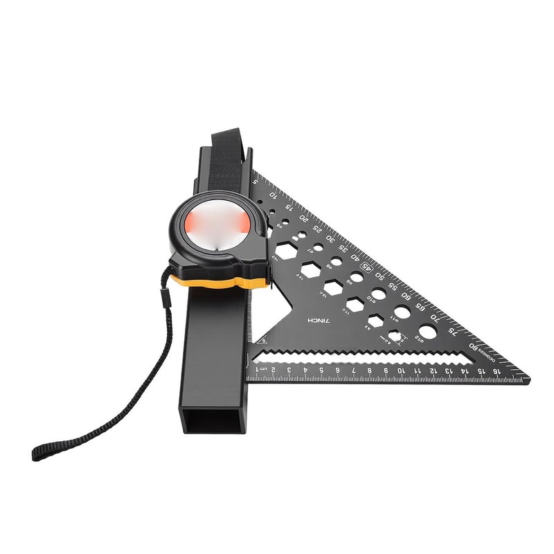 7 Inch Rafter Square Set With 5m Steel Tape Measure Belt Clamp Holder For Carpentry - Image 3