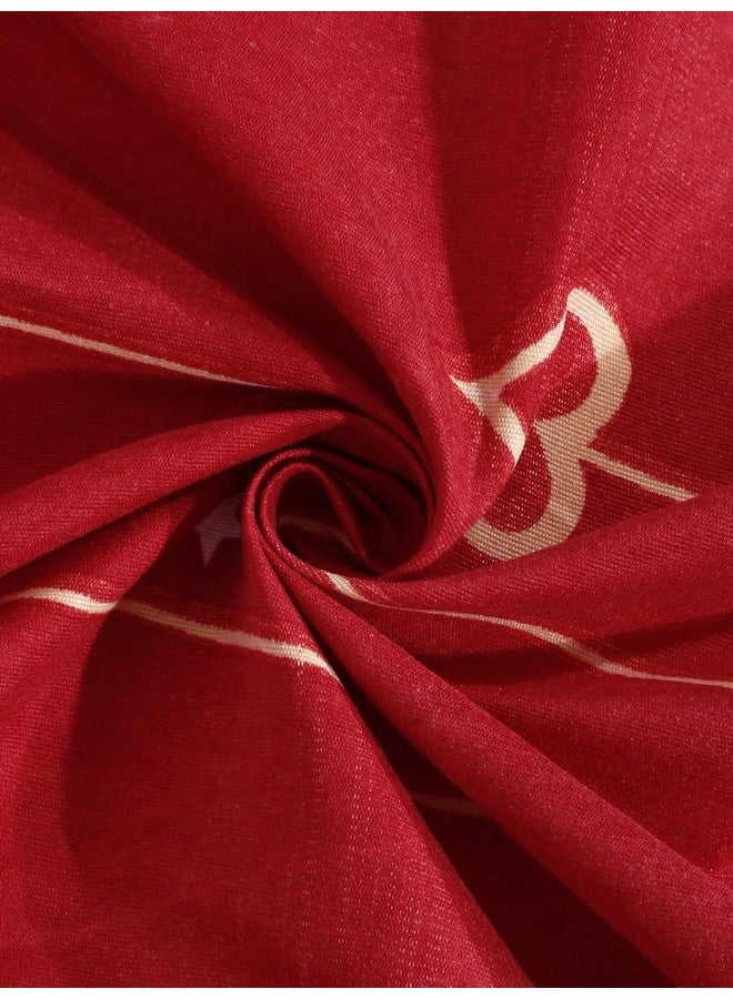 Fashion String شيت سرير مفرد من ميكروفايبر فاشن سترينغ 144 TC بقلبين أحمر الكرز مع غطاء وسادة واحد - Image 5