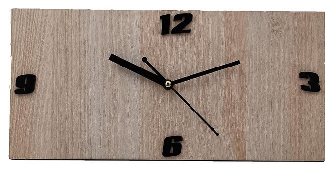 MDF WOODEN SQUARE SHAPED CLOCK FOR BEDROOM KITCHEN LIVINGROOMOFFICE WALL CLOCK ATTRACTIVE STYLISH DECORATIVE ANALOG WALL CLOCK 30CM X 15CM WHITE WOOD COLOR