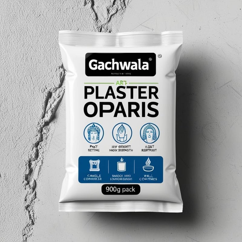 Gachwala Gachwala Fast Setting Plaster of Paris 900g HighStrength Gypsum Powder for Art Craft Idols Molds Sculptures Candle Containers Wall Coating White Cement HeatResistant Sculpture Paste