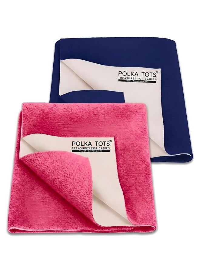 POLKA TOTS Premium Waterproof Dry Sheet for New Born Baby | Extra Absorbent Bed-Cot Protector Mat | Water Proof Sheets for Kids Urine | Rubber Sheet for Adult & Toddlers | 70 X 100 CM M (Pack of 2) - Image 1