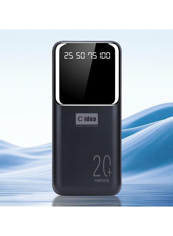 C idea 20000 mAh Power Bank Portable Charger – Simultaneous Charging for Smartphones, Tablets, Gaming Devices, Bluetooth & More – Compact, Travel-Friendly Design for On-the-Go Power Anywhere - Black - Image 2