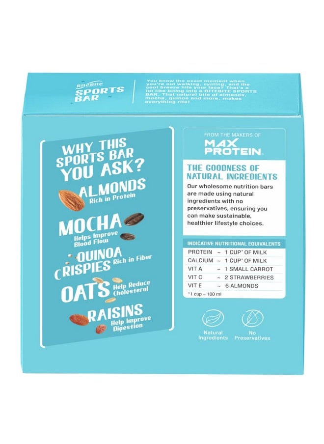 RiteBite Max Protein Sport Bar Nutrition Bar With Quinoa Oats | No Cholesterol & Trans Fat Snack Bar, 40G (Pack Of 12)  - Image 2