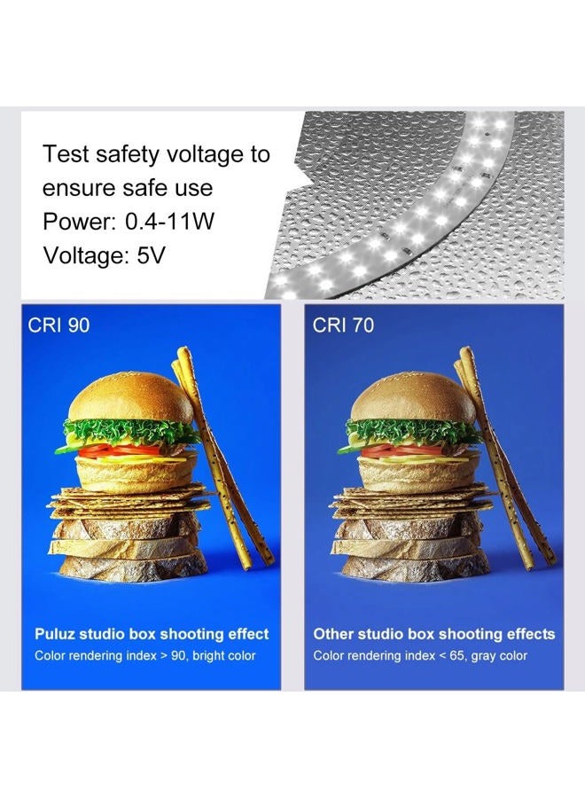 PULUZ Lightbox, PULUZ 15.8"/40cm Photo Studio Light Box,Adjustable Brightness Portable Picture Box with Led Lights and 12 Colors Photography Backdrops, Light Box for Product Photography - Image 2