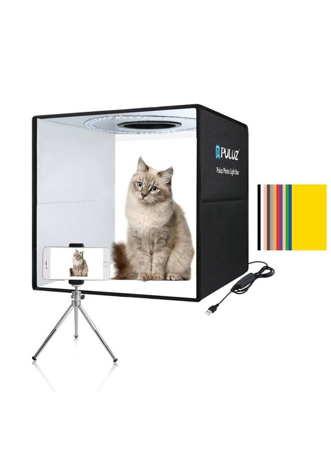 PULUZ Lightbox, PULUZ 15.8"/40cm Photo Studio Light Box,Adjustable Brightness Portable Picture Box with Led Lights and 12 Colors Photography Backdrops, Light Box for Product Photography - Image 1