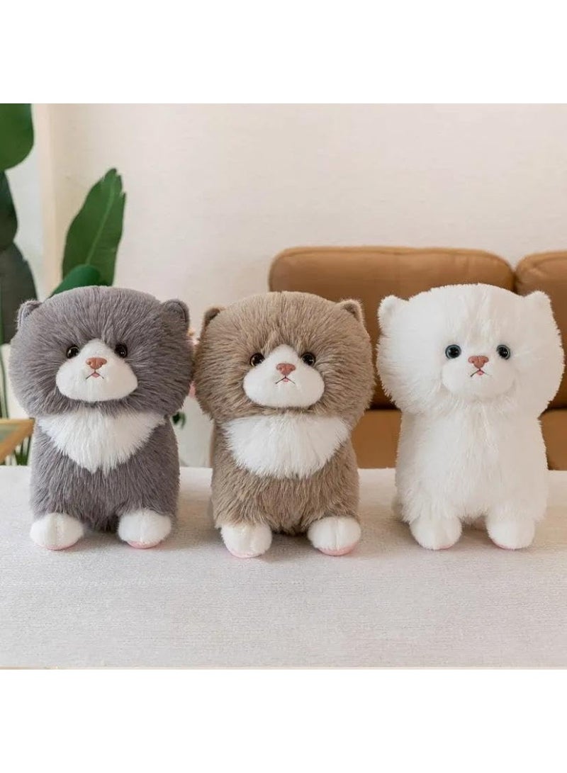 Round Face Cat Animal Plush 30cm brown - Image 4