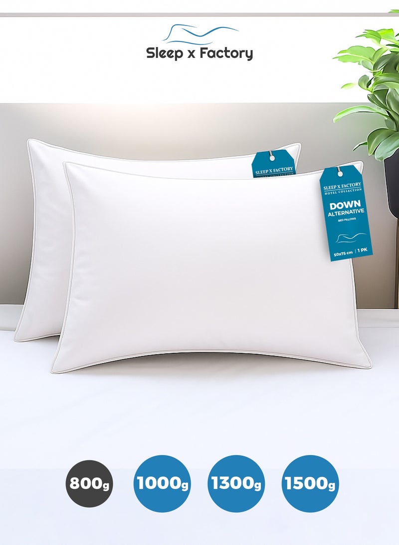 Sleep x Factory Premium Hotel Comfort Pillows – 2-Pack – Microfiber Cover, Hypoallergenic Fill – 800g / 1000g / 1300g / 1500g - Image 2