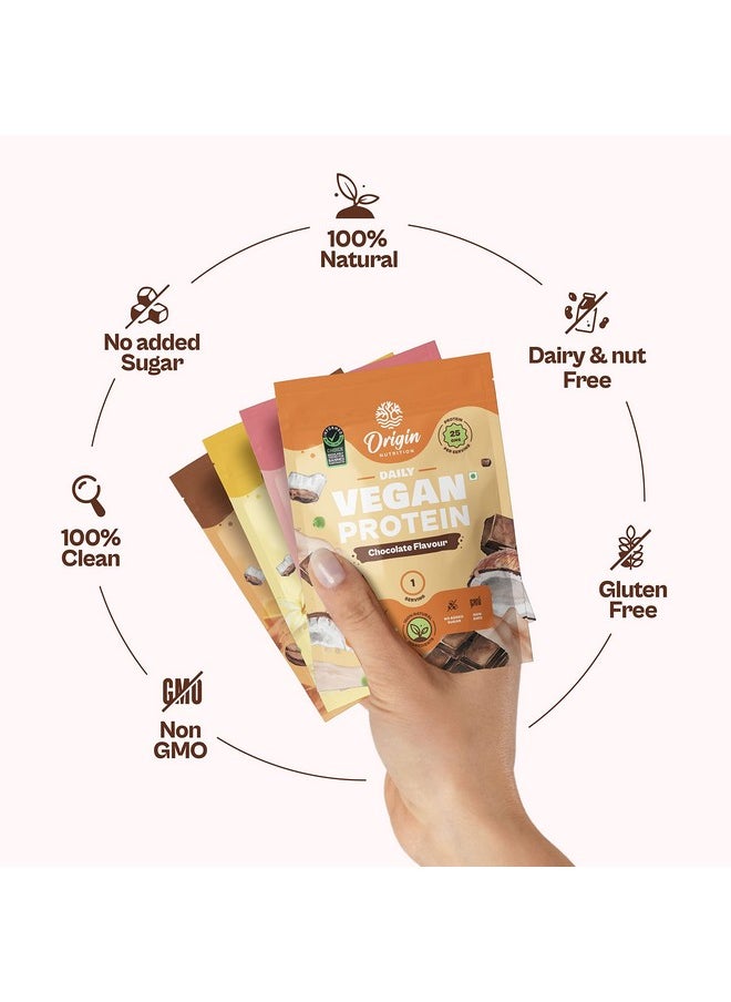 ORIGIN NUTRITION 100% Natural Vegan Plant Protein Powder, Multi Flavour Pack (Chocolate, Strawberry, Vanilla And Coffee Caramel)  - Image 4