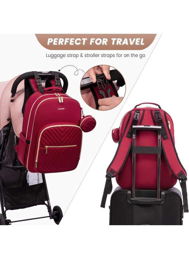Lovevook LOVEVOOK Diaper Bag Backpack, Quilted Baby Bag with Changing Pad & Pacifier Holder, Waterproof Travel Diaper Bags with USB Charging Port for Baby Boys Girls, Stylish and Large Capacity  - Image 5