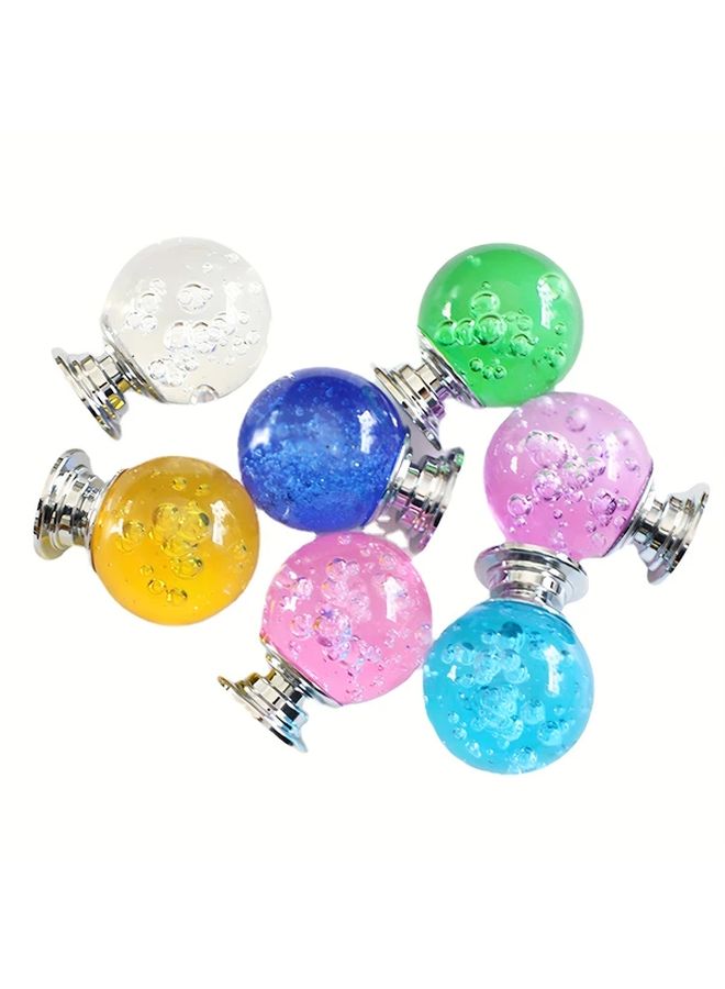 10pcs Polished Metal Crystal Cabinet Knobs Round Bubble Glass Drawer Pulls - Image 4