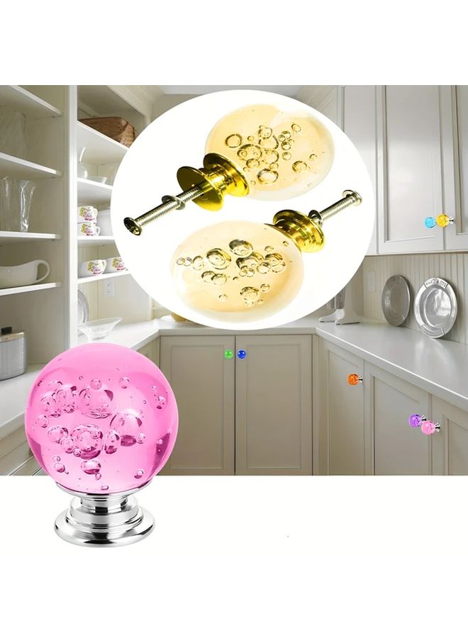 10pcs Polished Metal Crystal Cabinet Knobs Round Bubble Glass Drawer Pulls - Image 5