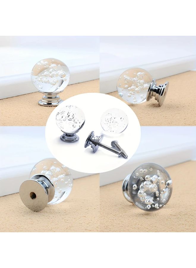 10pcs Polished Metal Crystal Cabinet Knobs Round Bubble Glass Drawer Pulls - Image 3