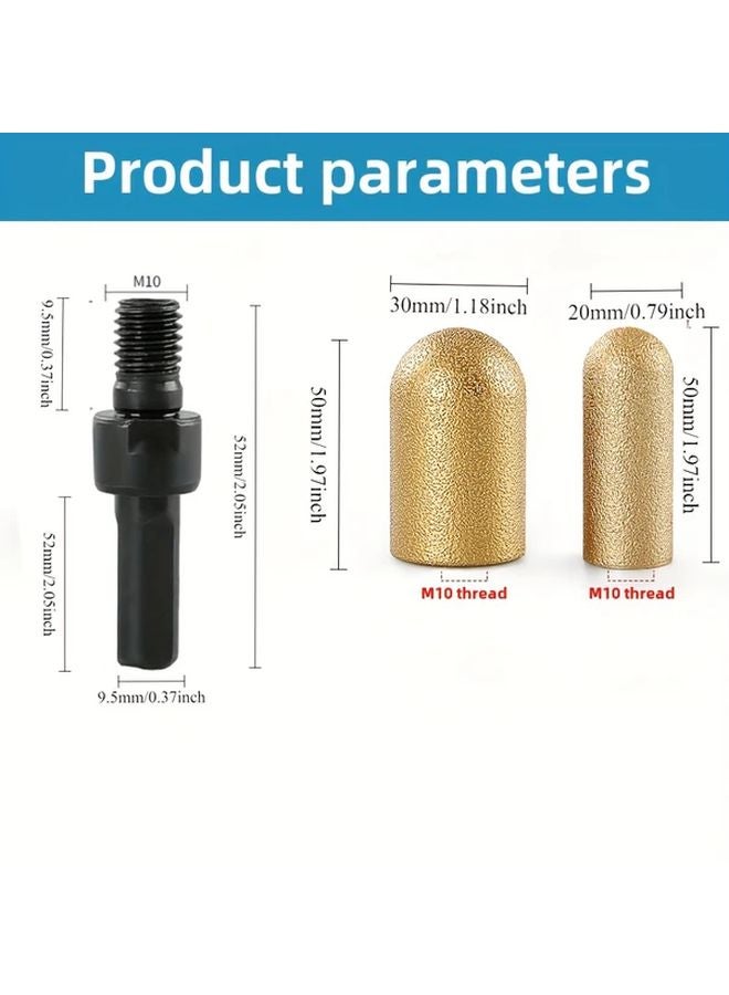 M10 Diamond Arc Grinding Head 20mm Coarse Sand Polishing Tool For Marble Granite Quartz - Image 3