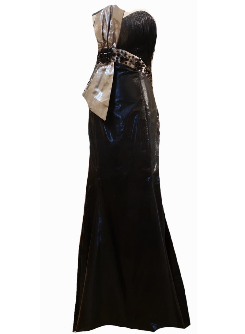 Women Mermaid Big Bow Soiree occassions Party Dress with stones  - Image 3