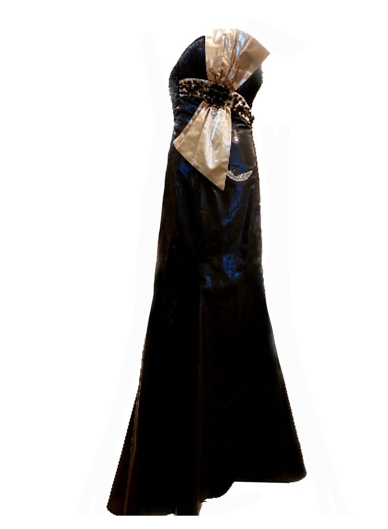 Women Mermaid Big Bow Soiree occassions Party Dress with stones  - Image 4