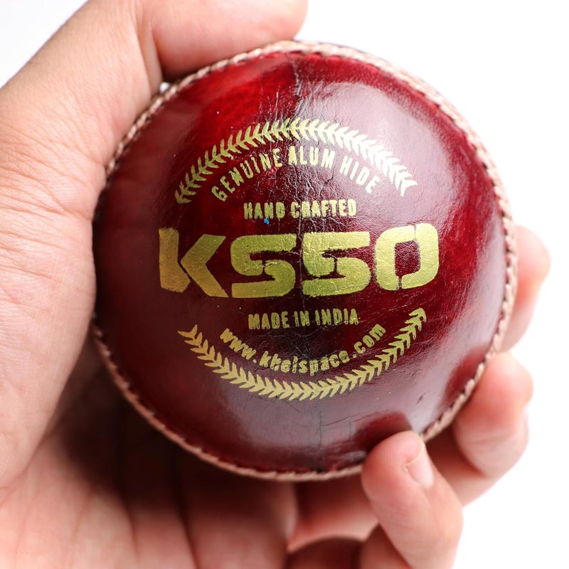 KHELSPACE KS‑50 Leather Cricket Ball – Premium Hand Stitched, Long Lasting, Suitable for Club Matches & Professional Training - Image 5