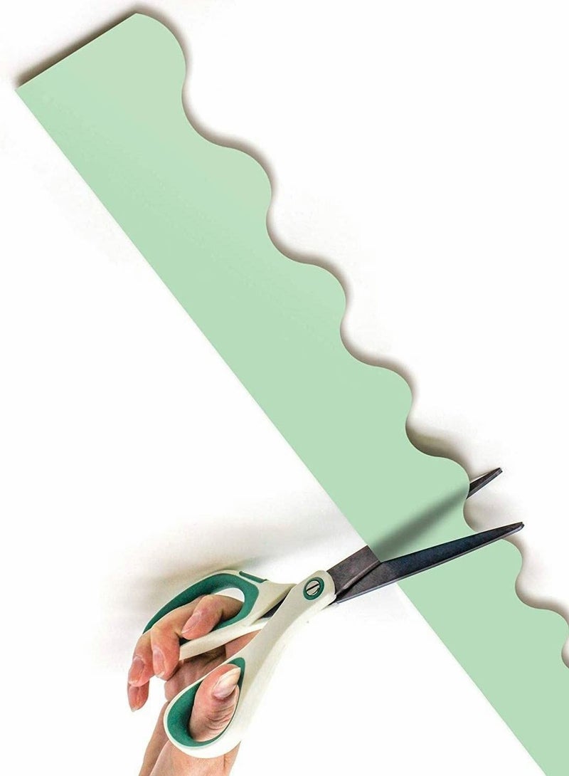 Y&D Mint Green Scalloped Rolled Border Trim,Create fresh looks for bulletin boards, windows, walls, and class projects, 50 Feet  - Image 2