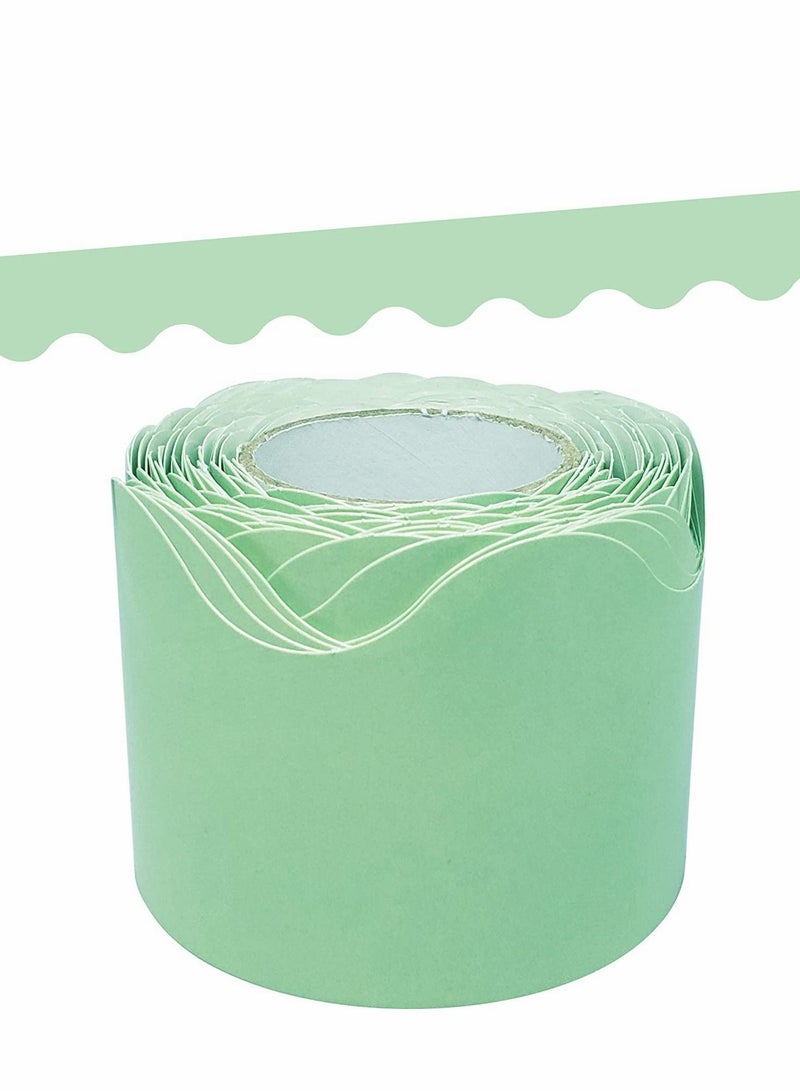 Y&D Mint Green Scalloped Rolled Border Trim,Create fresh looks for bulletin boards, windows, walls, and class projects, 50 Feet  - Image 3