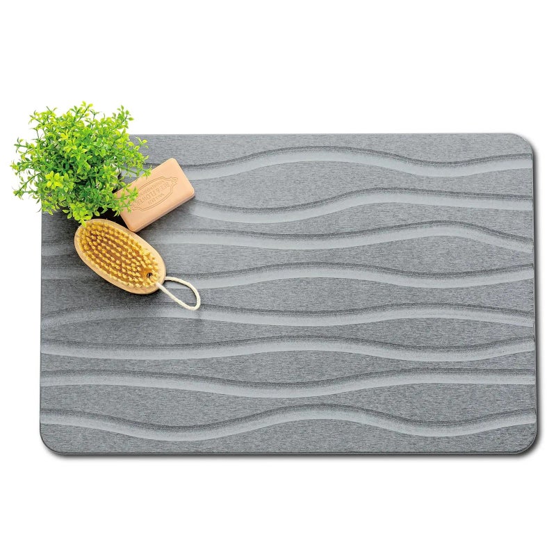 Y&D Eco-Friendly Large Diatomaceous Earth Bath Mat - Super Absorbent, Quick Drying, Non-Slip Diatomite Stone Bath Mats for Bathroom - Image 1