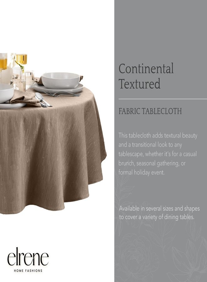 Elrene Home Fashions Continental Solid Texture Water, Stain & Wrinkle Resistant Tablecloth, 70" Round, Taupe - Image 2