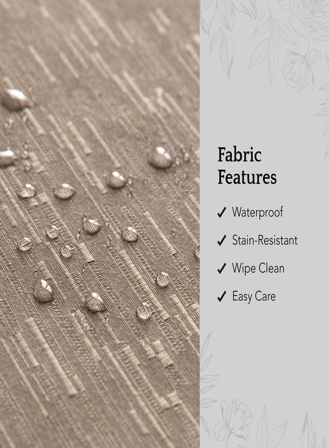 Elrene Home Fashions Continental Solid Texture Water, Stain & Wrinkle Resistant Tablecloth, 70" Round, Taupe - Image 3