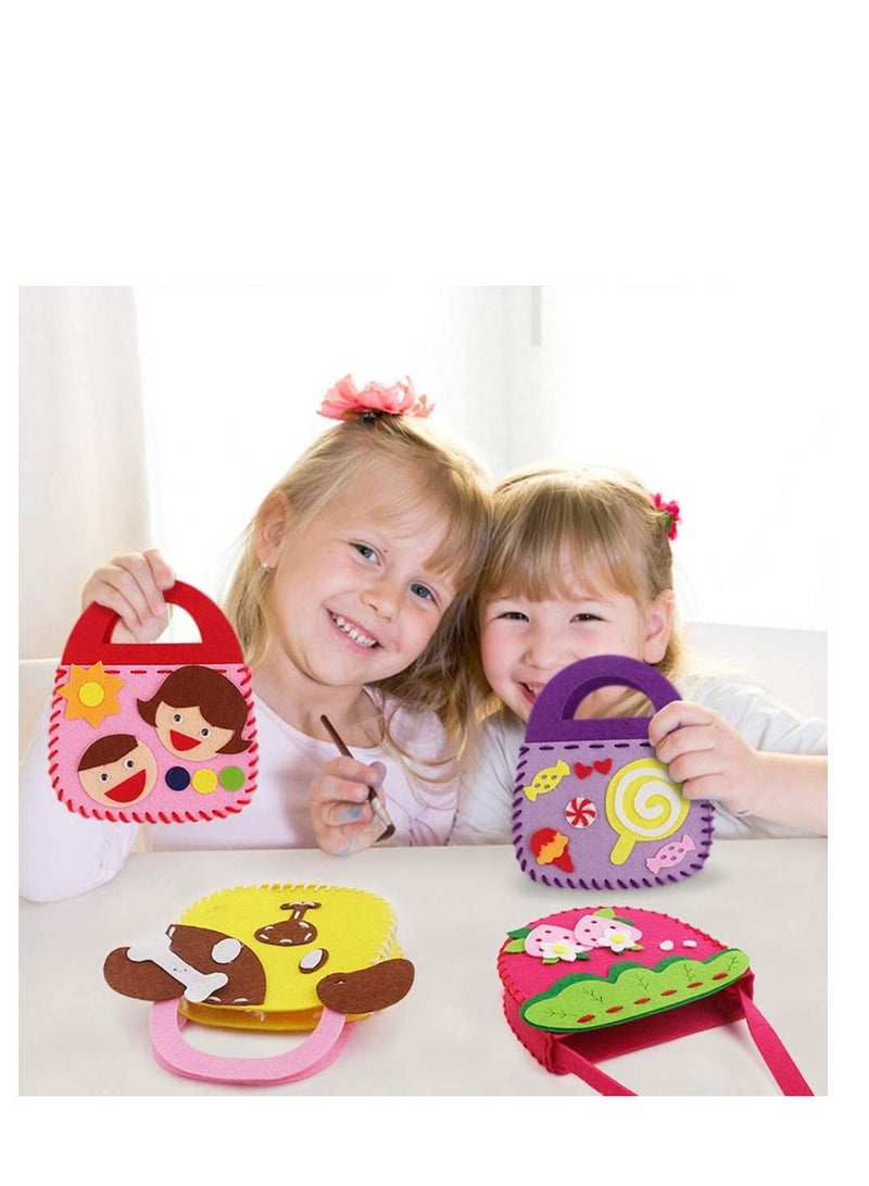 SYOSI Childrens Sewing Kits for Beginners 6 Pack Children Sewing Kit, Kids Beginners Felt Craft Kit Fabric DIY Crafts Handbag - Image 1