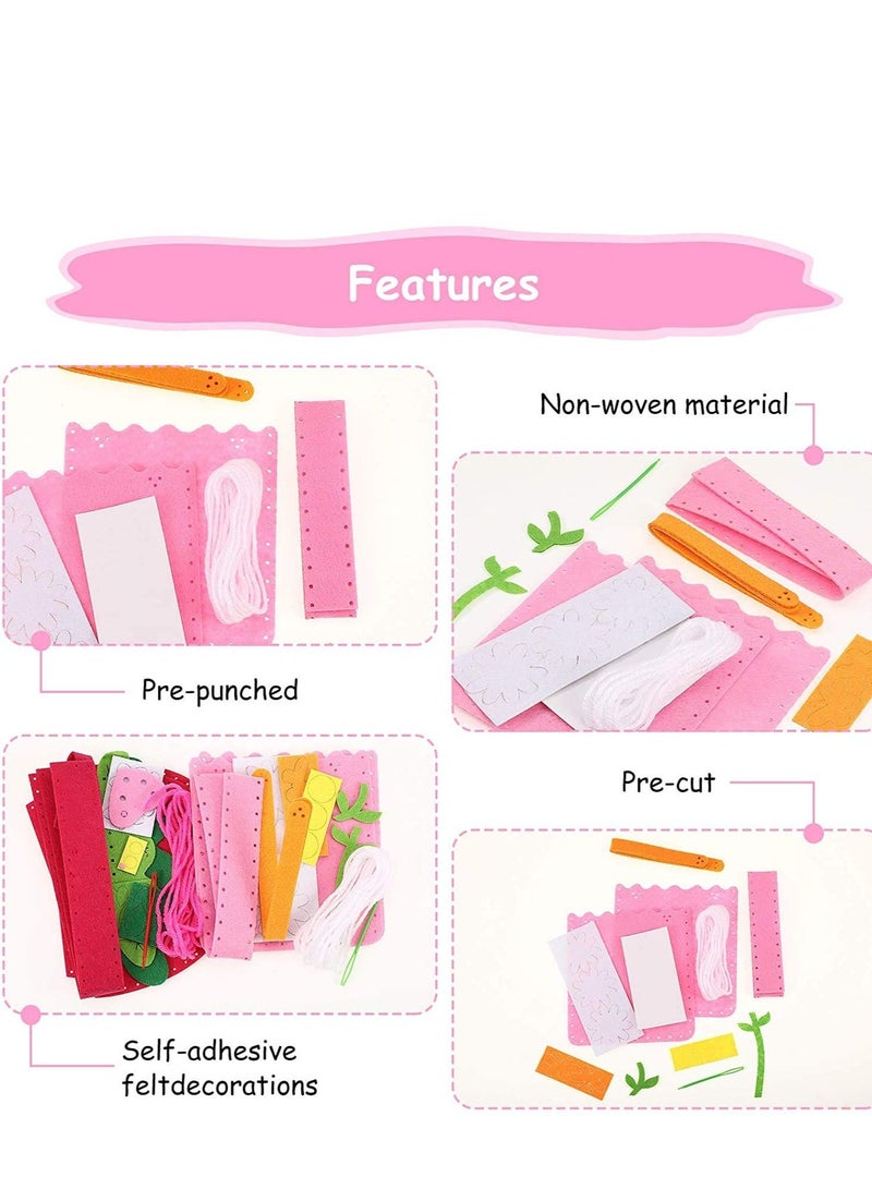 SYOSI Childrens Sewing Kits for Beginners 6 Pack Children Sewing Kit, Kids Beginners Felt Craft Kit Fabric DIY Crafts Handbag - Image 5
